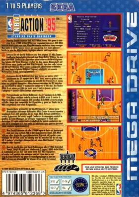 NBA Action '95 Starring David Robinson (USA, Europe) box cover back